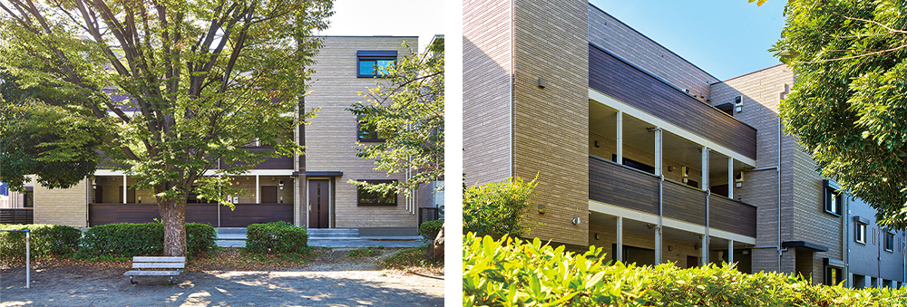 目の前に公園が広がる恵まれた環境。ペットとお散歩したり家族でスポーツを満喫したり、思い思いに過ごせる。